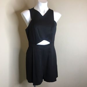 TopShop Romper with midriff cutout - black
